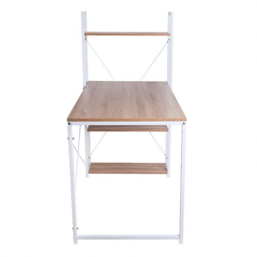 Escritorio con Estantes Kecil 120x60 cm Madera/Blanco