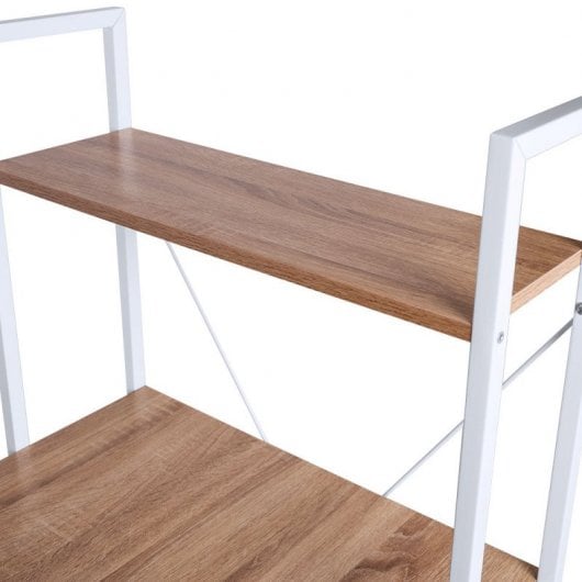Escritorio con Estantes Kecil 120x60 cm Madera/Blanco