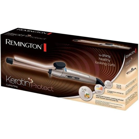 Lockenstab mit Klemme Remington Keratin Protect CI5318 Keramik 19 mm 8 Stufen 210°C Zubehör Bronze-Roségold