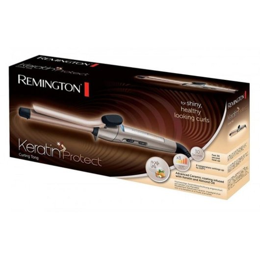 Lockenstab mit Klemme Remington Keratin Protect CI5318 Keramik 19 mm 8 Stufen 210°C Zubehör Bronze-Roségold