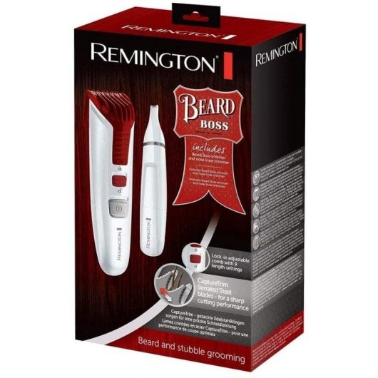 Remington Set Boss Beard MB4122  Kit Barbero y Cortapelos para Vello Facial