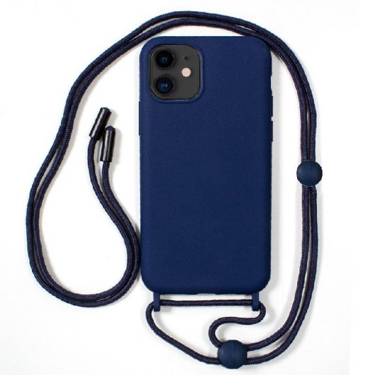 Cool Funda Azul con Cordón Liso para iPhone 11