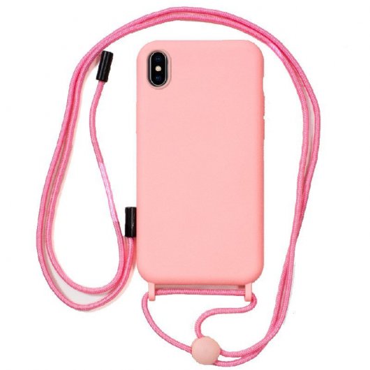 Cool Funda Rosa con Cordón Liso para iPhone XS Max