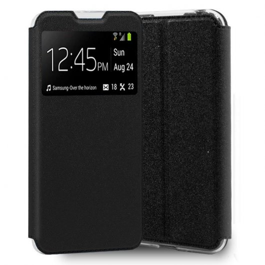 Cool Funda Flip Cover Liso Negro para LG Velvet