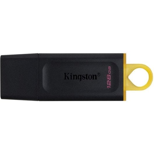Pen USB Kingston DataTraveler Exodia 128GB USB 3.2 Gen 1 Preto/Amarelo com tampa e porta-chaves