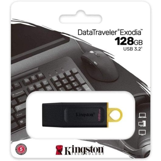 Unità flash USB Kingston DataTraveler Exodia 128GB USB 3.2 Gen 1 nero/giallo