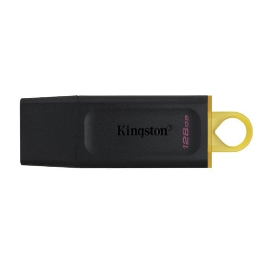 Pen USB Kingston DataTraveler Exodia 128GB USB 3.2 Gen 1 Preto/Amarelo com tampa e porta-chaves