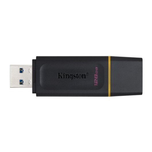 Pen USB Kingston DataTraveler Exodia 128GB USB 3.2 Gen 1 Preto/Amarelo com tampa e porta-chaves