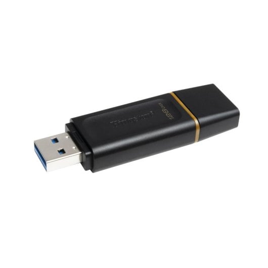 Pen USB Kingston DataTraveler Exodia 128GB USB 3.2 Gen 1 Preto/Amarelo com tampa e porta-chaves