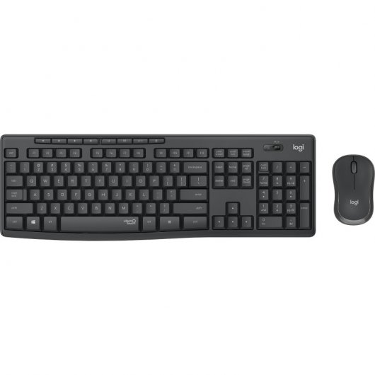 Logitech MK295 Silent Wireless Combo Tastatur Maus enthalten Büro USB QWERTY US International Graphit