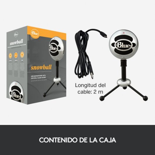 Blue Microphones Snowball Micrófono USB Aluminio con Dos Patrones de Captación Versátiles