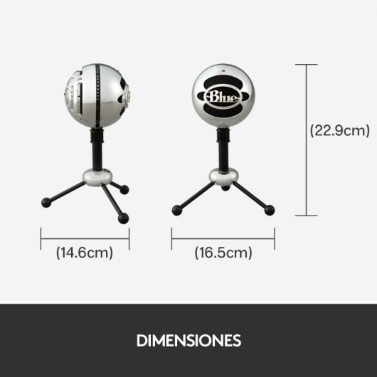 Blue Microphones Snowball Micrófono USB Aluminio con Dos Patrones de Captación Versátiles