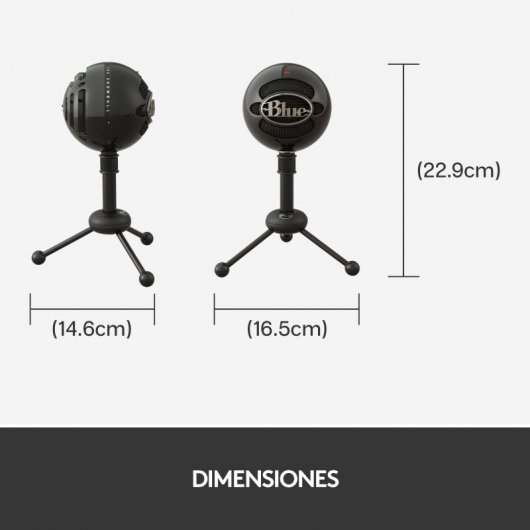 Blue Microphones Snowball Micrófono USB Negro con Dos Patrones de Captación Versátiles