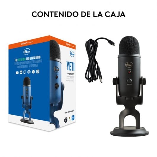 Microfoni Blu Microfono USB Yeti Nero per Registrazione e Streaming su PC