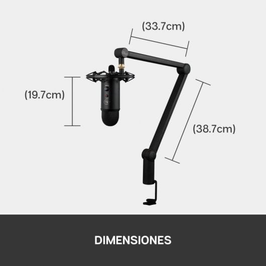 Blue Microphones Yeticaster Pack de Transmisión Profesional con Micrófono USB Yeti+Radius III Shockmount y Brazo de Brúj