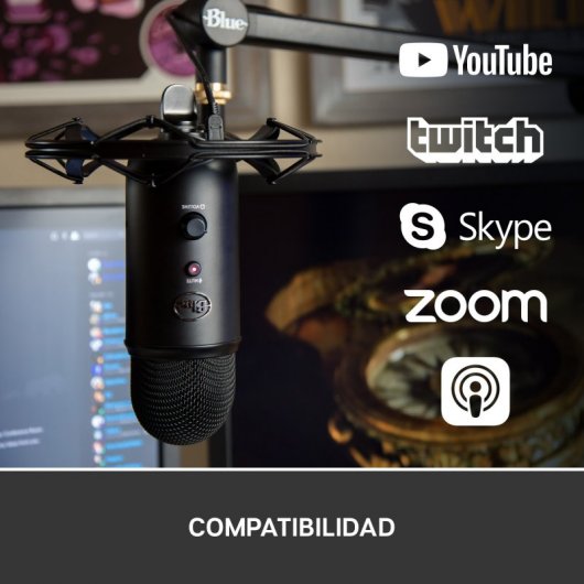 Blue Microphones Yeticaster Pack de Transmisión Profesional con Micrófono USB Yeti+Radius III Shockmount y Brazo de Brúj