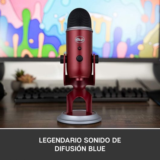 Blue Microphones Yeti Micrófono USB Rojo para Grabación y Transmisión en PC