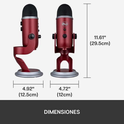 Blue Microphones Yeti Micrófono USB Rojo para Grabación y Transmisión en PC