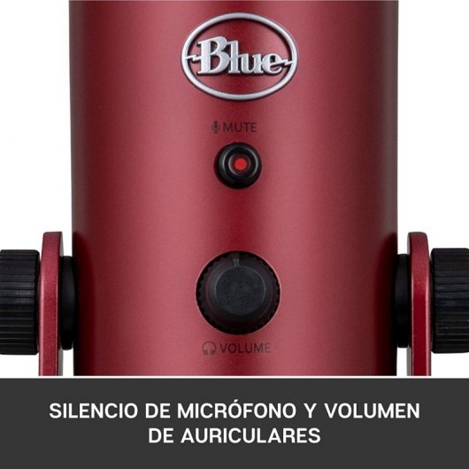 Blue Microphones Yeti Micrófono USB Rojo para Grabación y Transmisión en PC