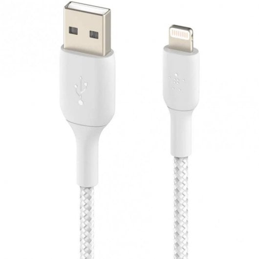 Cavo Boost Charge intrecciato da Lightning a USB-A Belkin da 3 m bianco