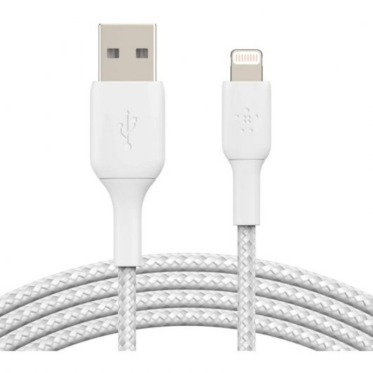 Belkin Boost Charge Cable Trenzado Lightning a USB-A 3m Blanco