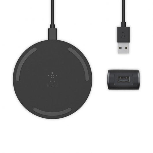Belkin BOOST UP Base de Carga Inalámbrica de 10 W con Enchufe de Carga Negra