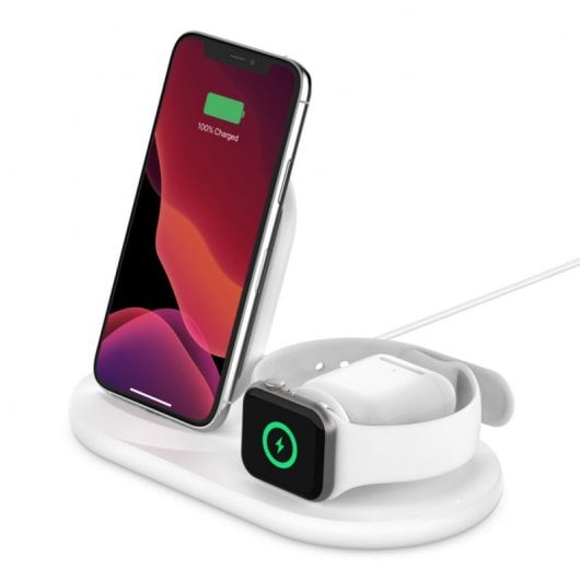 Belkin Boost Charge Kopfhörer, Smartphone, Smartwatch Weiß USB Kabelloses Aufladen Schnellladung Drinnen