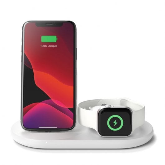 Belkin Boost Charge Kopfhörer, Smartphone, Smartwatch Weiß USB Kabelloses Aufladen Schnellladung Drinnen