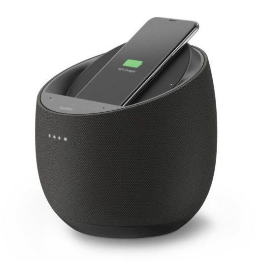Enceinte Hi-Fi intelligente Belkin + chargeur sans fil SOUNDFORM ELITE Google Assistant Noir
