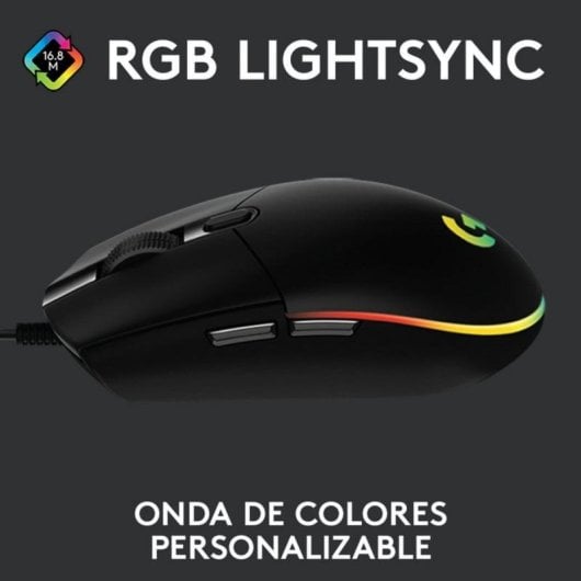 Ratón Logitech G102 LIGHTSYNC USB 8000 DPI Negro RGB 6 Botones