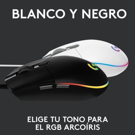 Ratón Logitech G102 LIGHTSYNC USB 8000 DPI Negro RGB 6 Botones