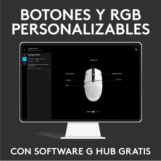 Logitech G G102 LightSync Ratón Gaming 8000DPI Negro