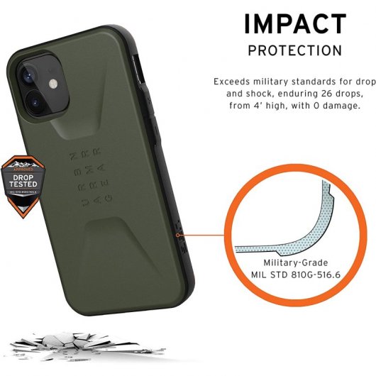 UAG Civilian Funda Oliva para iPhone 12 Mini