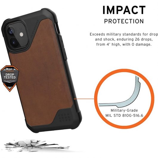 UAG Metropolis LT  LTHR ARMR Funda Marrón para iPhone 12 Mini