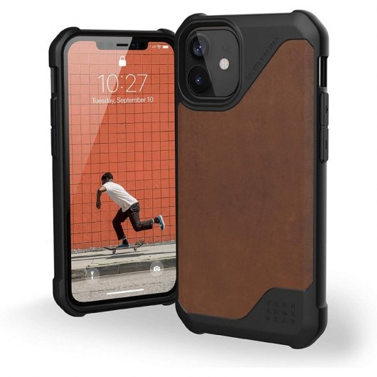 UAG Metropolis LT  LTHR ARMR Funda Marrón para iPhone 12 Mini