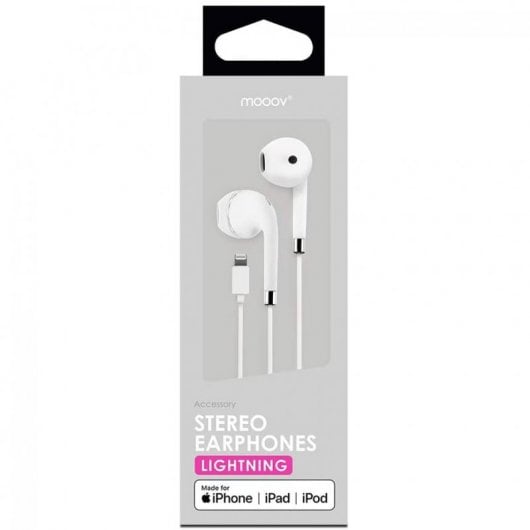 Mooov Auriculares In Ear Lightning MFI Brancos
