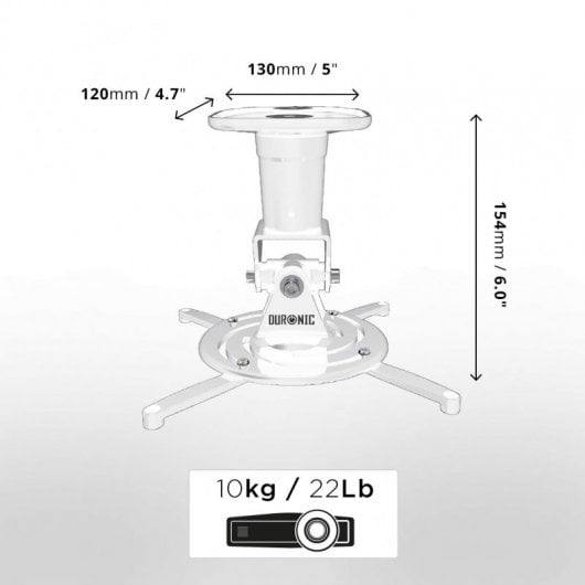 Duronic PB07XB Soporte para Proyector Techo/Pared Máx 13.6kg