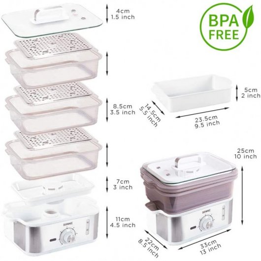 Duronic FS87 Cocedora al Vapor 870W