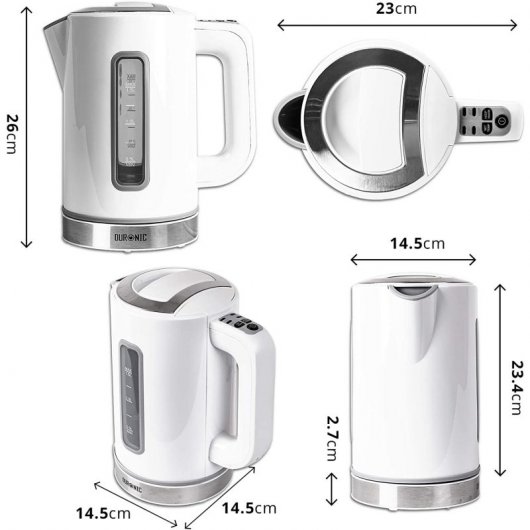 Duronic EK30 WE Hervidor de Agua 1.5L 3000W Blanco