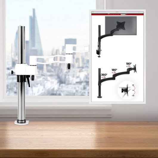 Duronic DM351X3 WE Soporte de Mesa Monitor 13"-27" VESA 100x100 Máx 8kg