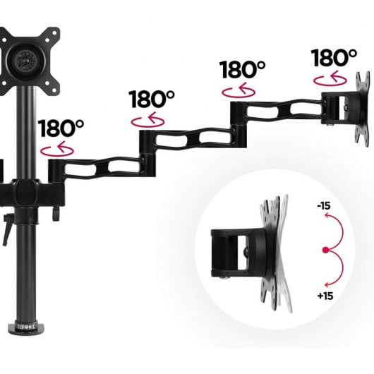 Duronic DM452 Soporte de Mesa 3 Monitores 13"-22" VESA 100x100 Máx 8kg