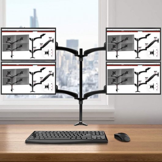 Duronic DM454 Soporte de Mesa 4 Monitores 15"-27" VESA 100x100 Máx 8kg