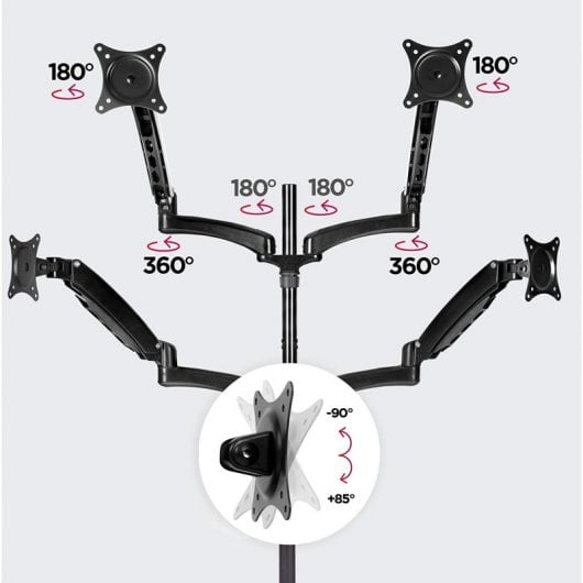 Duronic DM554 Soporte de Mesa 4 Monitores 15"-27" VESA 100x100 Máx 5kg