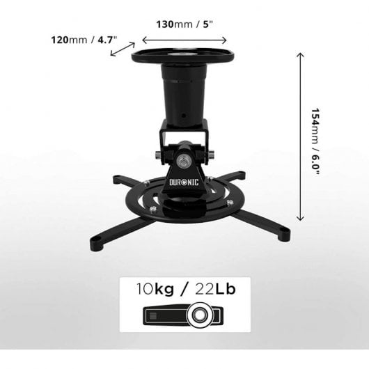 Duronic PB01XB Soporte para Proyector Techo/Pared Máx 10kg