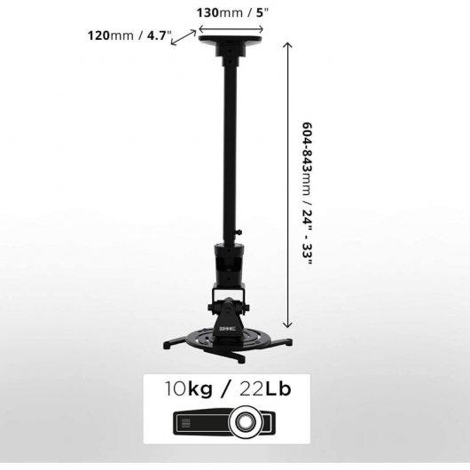 Duronic PB02XL Soporte para Proyector Extensible Techo/Pared Máx 10kg