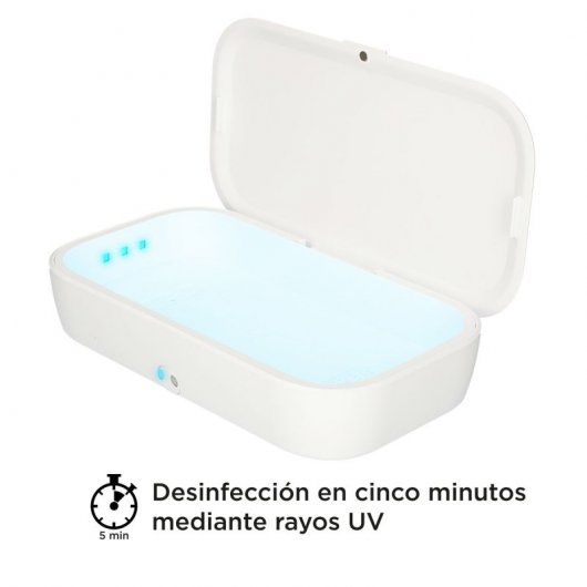 Ksix Caja Esterilizadora Ultravioleta con Carga Inalámbrica 10W