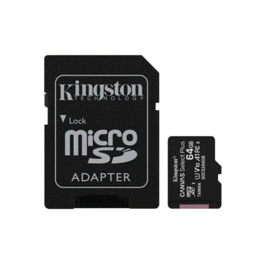Carte mémoire Kingston Canvas Select Plus 64GB microSDXC UHS-I A1 adaptateur SD
