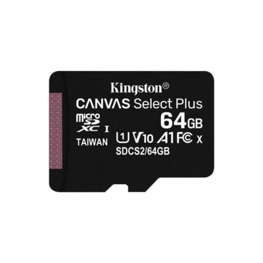 Carte mémoire Kingston Canvas Select Plus 64GB microSDXC UHS-I A1 adaptateur SD