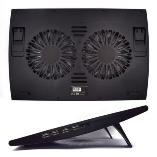 Support de refroidissement Ewent EW1257 avec connecteur USB pour ordinateur portable jusqu'à 17"