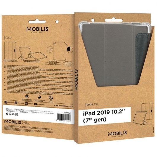 Mobilis Edge Funda Protectora Folio Negra para iPad 10.2" 2021/20/19
